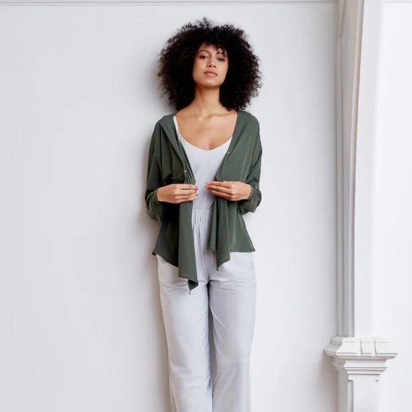 Aday That's A Wrap Top in Moss - Picture 3 of 8